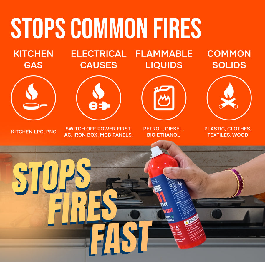 Fortifire F101 Fire Extinguishing Spray for Home - 500g Each | Pack of 3